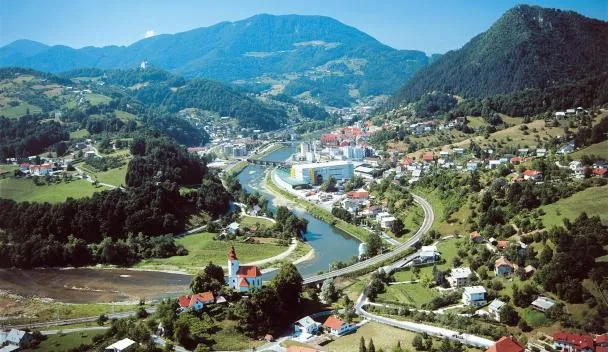View over Laško and surrounding hills
